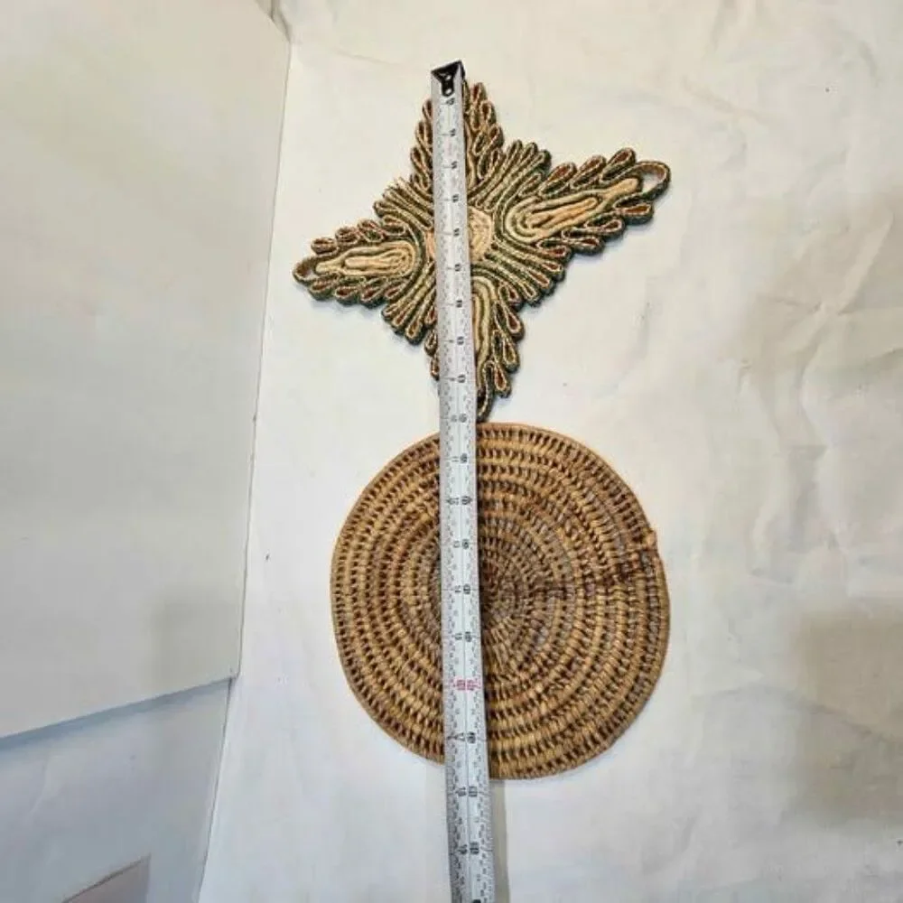 Vintage Woven Straw Trivets - Set of 2